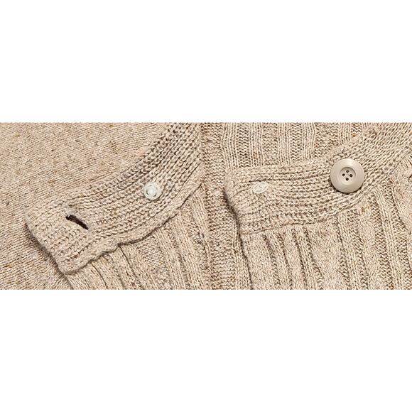 Cato Women 18/20W Wool Blend Cable Knit Cardigan Sweater Tan Short Sleeve - Picture 12 of 12